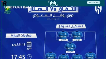 توقيت مباراة الهلال والاتفاق في دوري روشن 2025-2026 والقنوات الناقلة